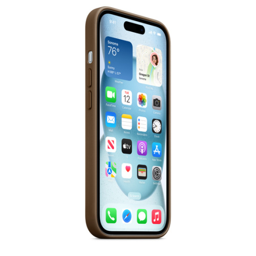 Тканевый чехол Apple для iPhone 15 FineWoven Case with MagSafe - Taupe (Коричневый) - GorbTech