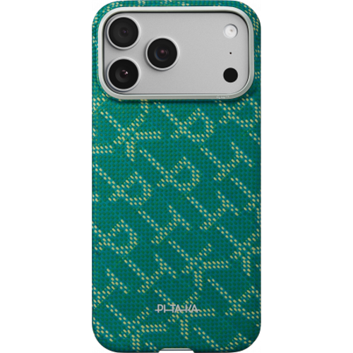 Чехол Pitaka Monogram Ultra-Slim Case для iPhone 17 Pro Max Green - GorbTech