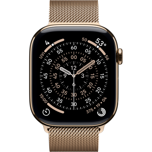 Смарт-часы Apple Watch Series 11 (GPS+Cellular) 46mm Gold Titanium Case with Gold Milanese Loop (Золотой) - GorbTech