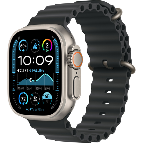 Смарт-часы Apple Watch Ultra 2 (2024) 49mm Natural Titanium Case with Ocean Band Black (Черный) - GorbTech