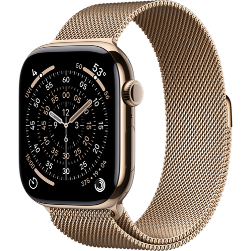 Смарт-часы Apple Watch Series 11 (GPS+Cellular) 42mm Gold Titanium Case with Gold Milanese Loop (Золотой) - GorbTech