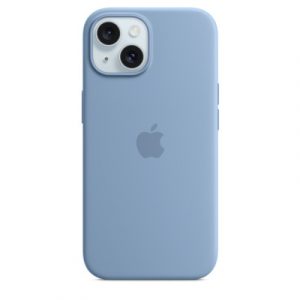 Силиконовый чехол Apple для iPhone 15 Silicone Case with MagSafe - Winter Blue (Голубой) - GorbTech