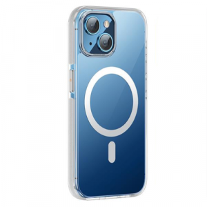 Чехол HOCO AS6 для iPhone 15 Pro Max Magsafe Clear/Blue (Прозрачный/Синий) - GorbTech
