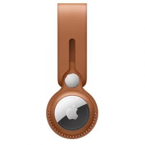Кожаный брелок-подвеска Apple для AirTag Saddle Brown (Золотисто-коричневый) - GorbTech