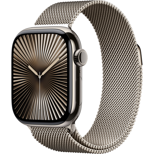 Смарт-часы Apple Watch Series 10 (GPS+Cellular) 42mm Natural Titanium Case with Natural Milanese Loop (Титановый) - GorbTech