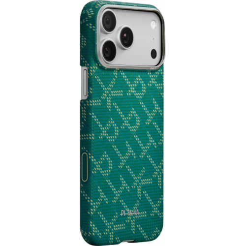 Чехол Pitaka Monogram Ultra-Slim Case для iPhone 17 Pro Max Green - GorbTech