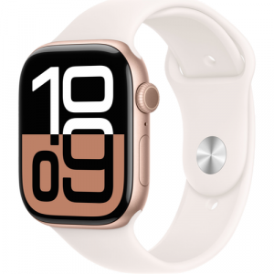 Смарт-часы Apple Watch Series 10 (GPS) 46mm Rose Gold Aluminum Case with Light Blush Sport Band (Розовое золото) - GorbTech