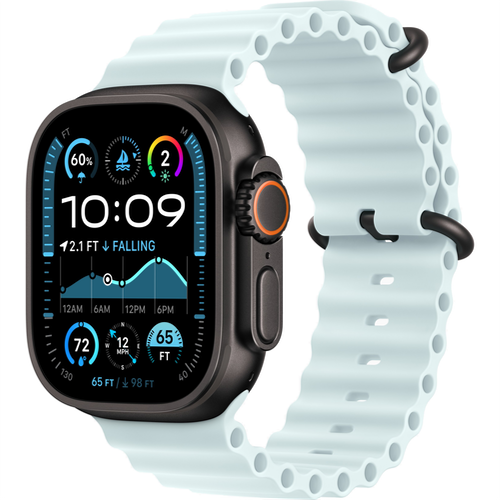 Смарт-часы Apple Watch Ultra 2 (2024) 49mm Black Titanium Case with Ocean Band Ice Blue (Голубой) - GorbTech