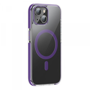 Чехол HOCO AS6 для iPhone 15 Pro Max Magsafe Clear/Purple (Прозрачный/Фиолетовый) - GorbTech