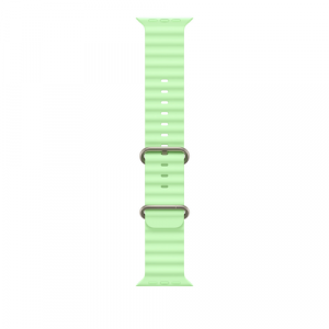 Ремешок для Apple Watch Ultra 49mm Neon Green Ocean Band - Natural Titanium Finish (Зеленый) - GorbTech
