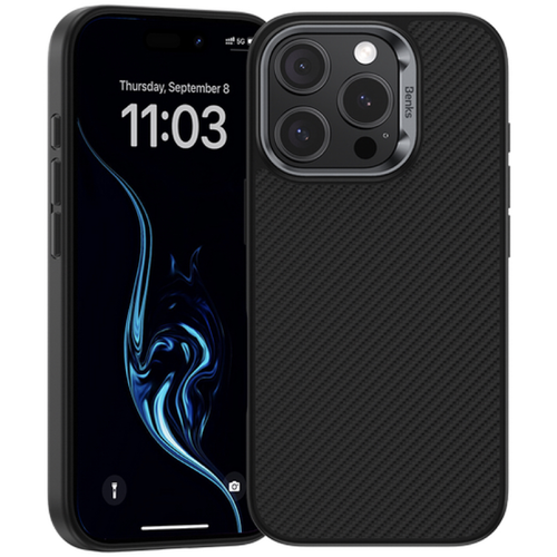 Усиленный чехол Benks ArmorPro Case built with Kevlar® 600D для iPhone 16 Pro Max 6.9", цвет черный (Black/Metal Frame) - GorbTech