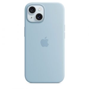 Силиконовый чехол Apple для iPhone 15 Silicone Case with MagSafe - Light Blue (Голубой) - GorbTech