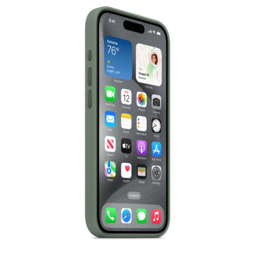 Силиконовый чехол Apple для iPhone 15 Pro Max Silicone Case with MagSafe - Cypress (Зеленый) - GorbTech