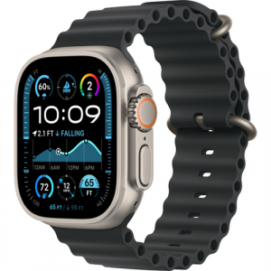 Смарт-часы Apple Watch Ultra 2 (2024) 49mm Natural Titanium Case with Ocean Band Black (Черный) - GorbTech