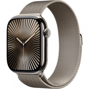Смарт-часы Apple Watch Series 10 (GPS+Cellular) 46mm Natural Titanium Case with Natural Milanese Loop (Титановый) - GorbTech