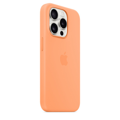 Силиконовый чехол Apple для iPhone 15 Pro Silicone Case with MagSafe - Orange Sorbet (Оранжевый) - GorbTech