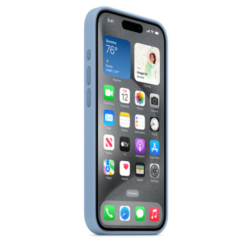 Силиконовый чехол Apple для iPhone 15 Pro Silicone Case with MagSafe - Winter Blue (Голубой) - GorbTech