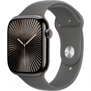 Смарт-часы Apple Watch Series 10 (GPS+Cellular) 46mm Slate Titanium Case with Stone Gray Sport Band (Графитовый) - GorbTech