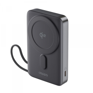 Аккумулятор внешний универсальный Deppa NRG Magsafe Qi2 10000 mAh15 Вт (Черный) - GorbTech
