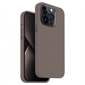 Кожаный чехол Uniq Lyden MagSafe для iPhone 15 Pro Grey (Серый) - GorbTech