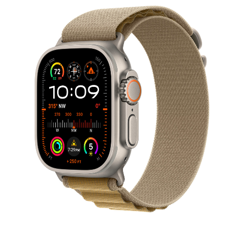 Ремешок для Apple Watch Ultra 49mm Tan Alpine Loop - Large - Natural Titanium Finish (Желтовато-Коричневый) - GorbTech