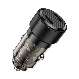 Автомобильное зарядное устройство Deppa Crystal 2 Type-C 50w (Черный) - GorbTech