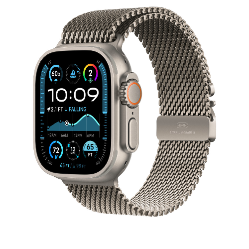 Ремешок для Apple Watch Ultra 49mm Natural Titanium Milanese Loop - Small (Натуральный Титан) - GorbTech